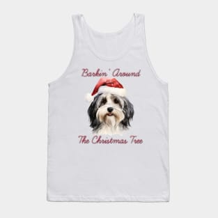 Christmas Havanese Dog in Santa Hat Tank Top